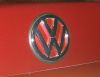 Rear VW emblem painted red